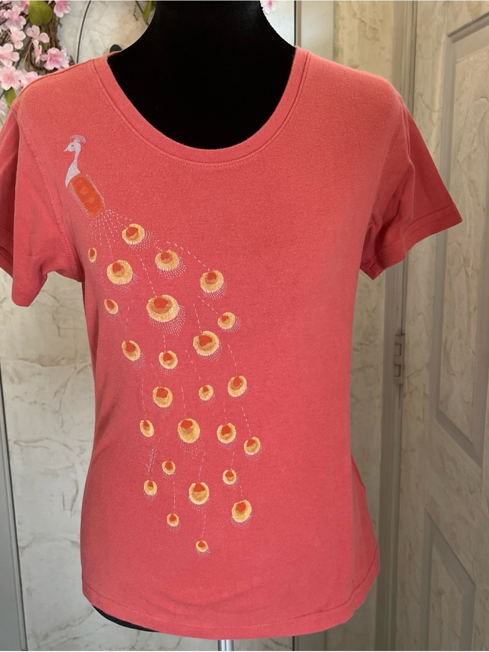 Columbia Coral Short-Sleeve Tee with Embroidered Peacock